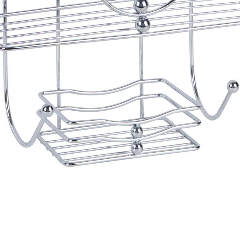 Chrome Ocean Wave Design Metal Hanging Shower Caddy