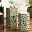 Table d'appoint en fer forgé de style antique, aucun assemblage requis, motif complexe, 31,5 cm (l) x 35,4 cm (p) x 56,8 cm (h), 4,36 kg, 2 tables, assemblage élégant, 56,8 cm (h) x 35,4 cm (p), de 2 tables