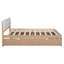 Structure de lit double avec lit gigogne simple et 2 tiroirs au fini blanc ultrabrillant