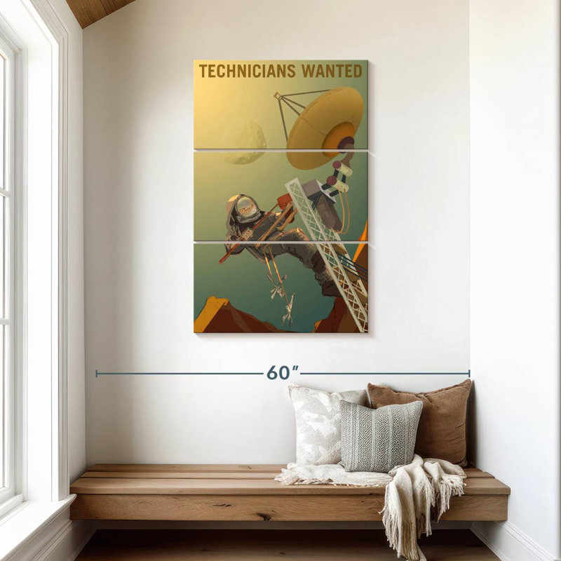 Oberle Mars Explorers Wanted Poster II, 45" H x 28" W