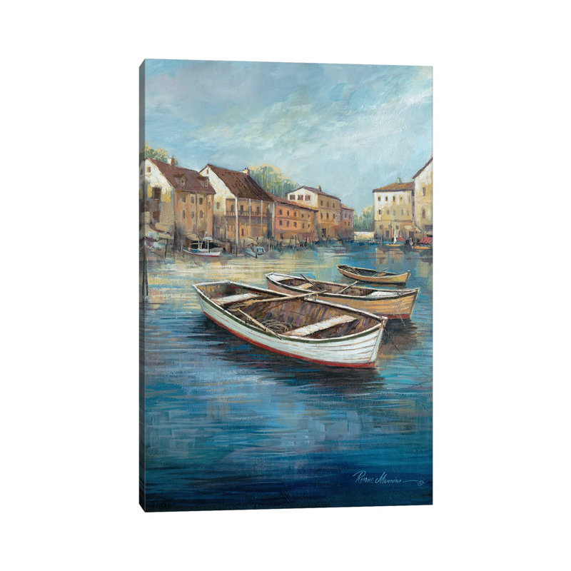 «Tranquil Harbour I» par Ruane Manning - reproduction d'art, H 40 po x l 26 po x P 1,5 po, Aucun mat, Toile tendue