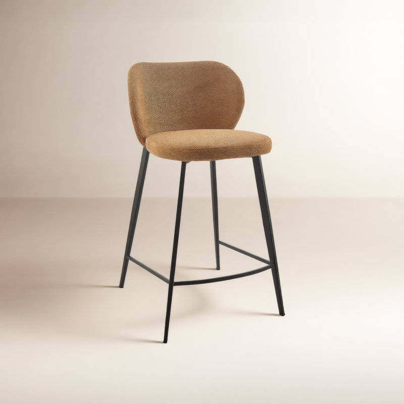 Granger Upholstered Counter Stool with Metal Frame, Brown, Counter Stool (26" Seat Height)