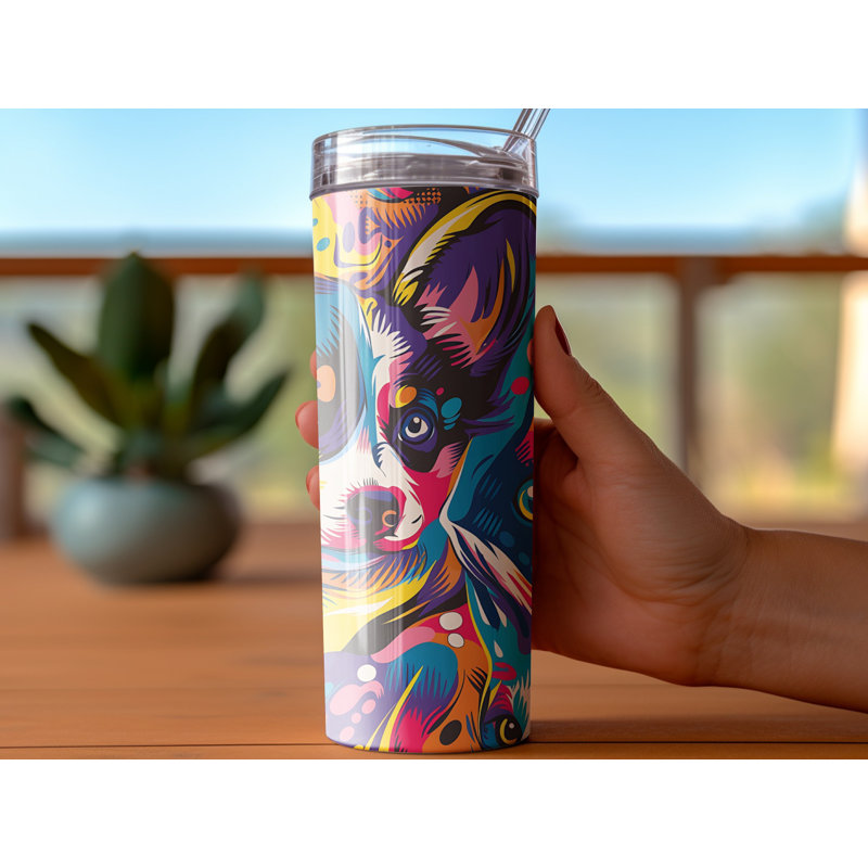 Choose Handmade Tumblers 591ml Vacuum Insulated Stainless Steel (18/8) Travel Tumbler with Straw