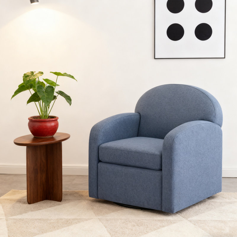 Chaise pivotante bleue moderne, Bleu