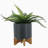 8" PLANTER W/ WOOD STAND, MATTE GRAY-667286983