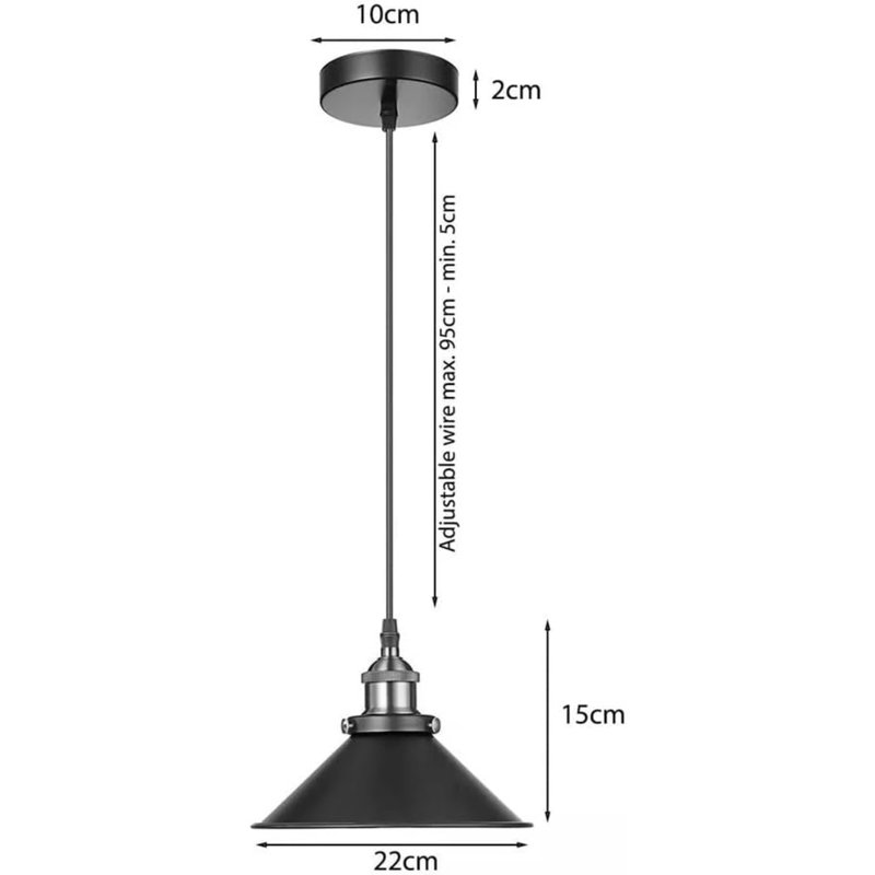 Pendant Lights Hanging Vintage Industrial Ceiling Lampshade E100, Black Gold Inner