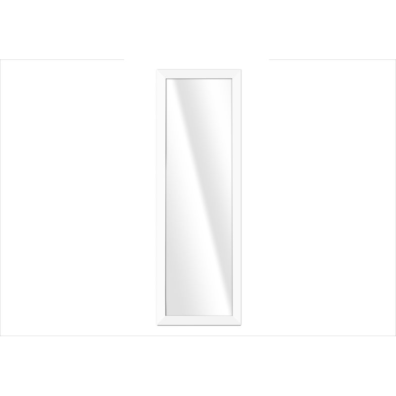Jarel Wood Flat Wall Mirror, 127cm H x 47cm W, White