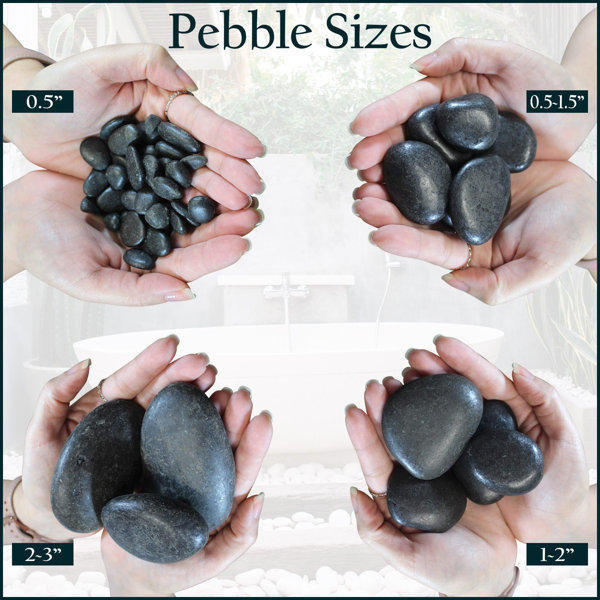 Black River Rocks Large for Landscaping Outdoor Polished Black Pebbles for  Plants Garden Decorative Stones 15 Pound Black River Rock Stones, 1 to 2