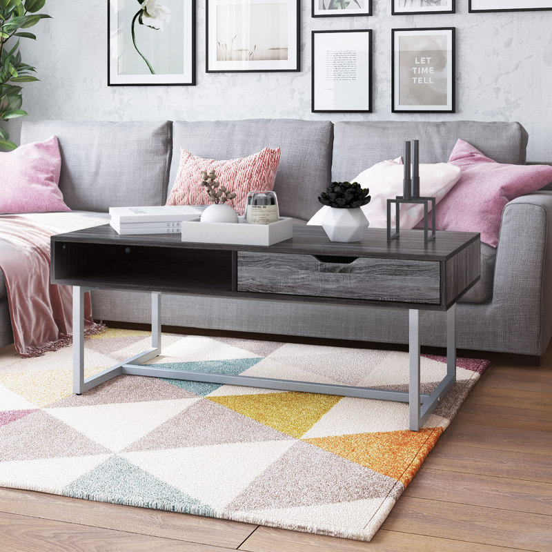 Table basse avec rangement Aubagne, gris