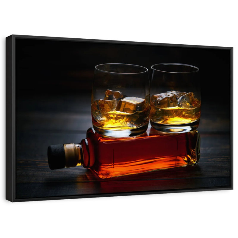 «Full Whiskey Bottle Canvas Print», H 9 po x l 13 po