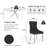 7-Piece Modern Dining Table Set, 70" Rectangular Marble-Inspired Table with 6 Velvet Upholstered Nailhead Trim Dining Chairs-115234416-115234415-115234417