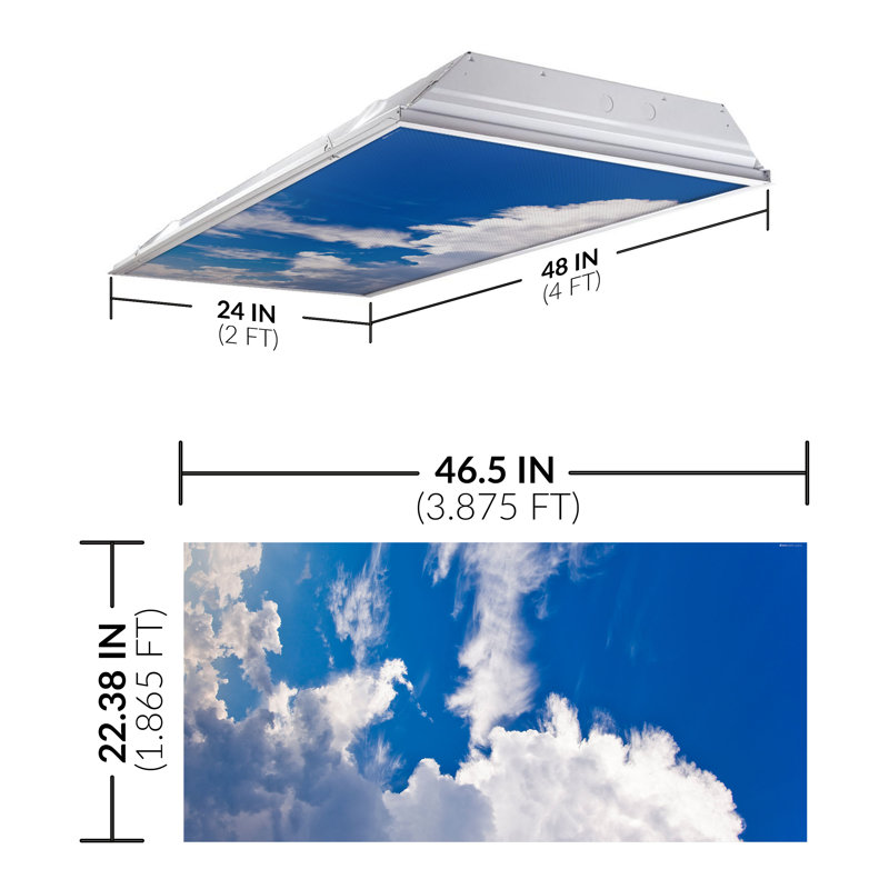 Couvre-lampes fluorescents Cloud Classroom pour plafonniers - pour luminaire 2 x 4 - par Octo Lights