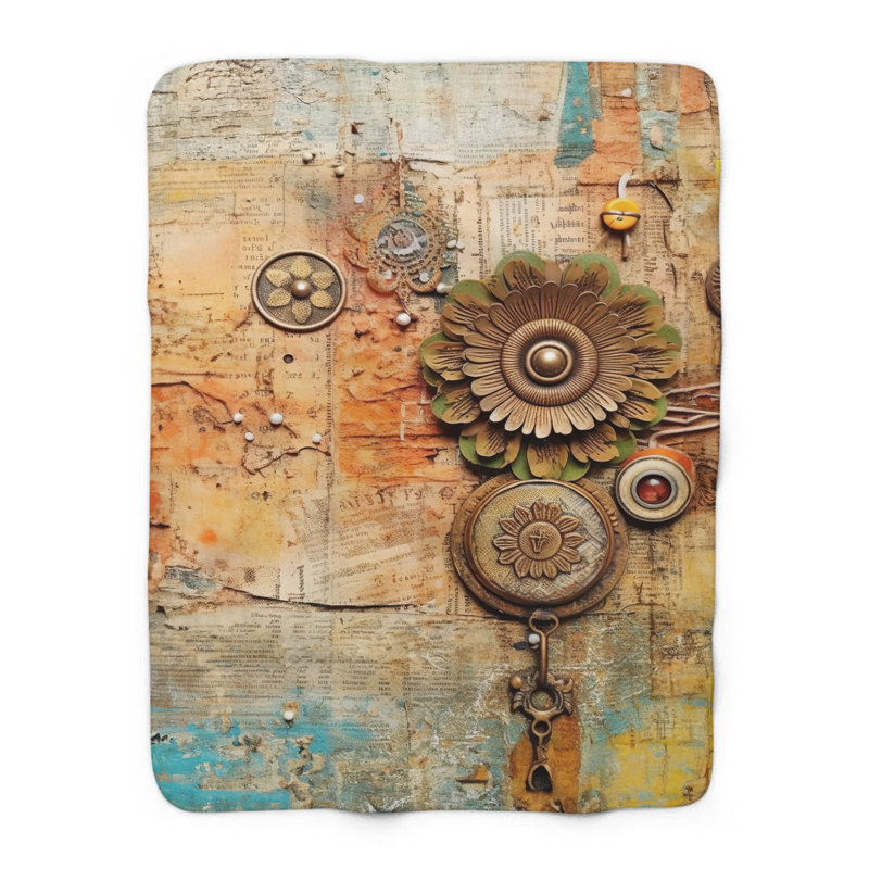 Hippie Hippie Heartbeat - couverture en sherpa 1 pièce de qualité supérieure - reproduction d'art luxueuse, Grand lit