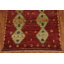Tapis rouge / vert en laine noué à la main de conception unique 5 pi 7 po x 8 pi 1 po New Age