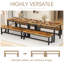 Ensemble de table de salle à manger pour 4 personnes, ensemble de table de cuisine avec 2 bancs de salle à manger, ensemble de table de salle à manger rectangulaire 3 pièces pour 4 personnes, mobilier de cuisine peu encombrant pour coin-repas, apparte-428294811-428294788-428294790