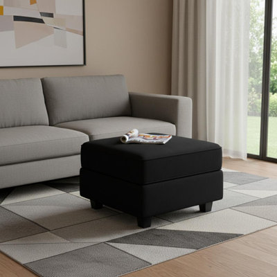 Repose-pieds de rangement en microsuède de 26 po