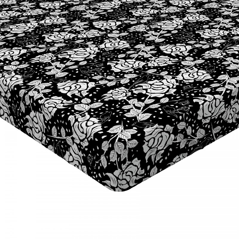 Microfiber Floral Fitted Sheet, Full Fitted Sheet
