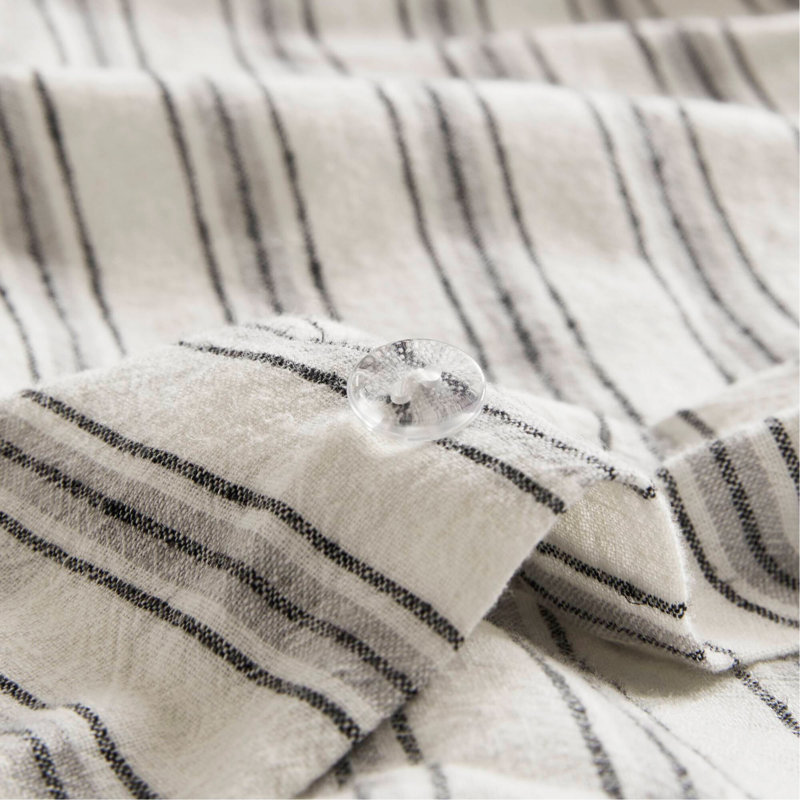 Ensemble de housse de couette pour grand lit 3 pièces gris avec mélange de lin, de coton et de rayonne pour un confort toutes saisons et un style intemporel