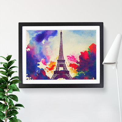 Watercolour Eiffel Tower Abstract - Single Picture Frame Print