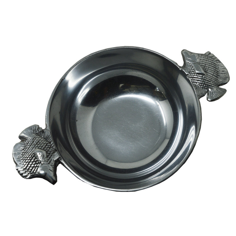 Pewter Serving Bowl/fish Handles