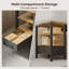 Bureau d'écriture de 160 cm avec tiroir, bureau d'ordinateur réversible de 3 cm d'épaisseur avec prise électrique, table de bureau, brun rustique-1966806075-1966806077