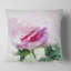 Croquis de rose rose avec feuilles vertes - coussin imprimé floral-30745118-30745122