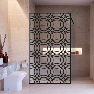 Écran de douche en verre de style industriel l 39 1/2 po x H 75 po