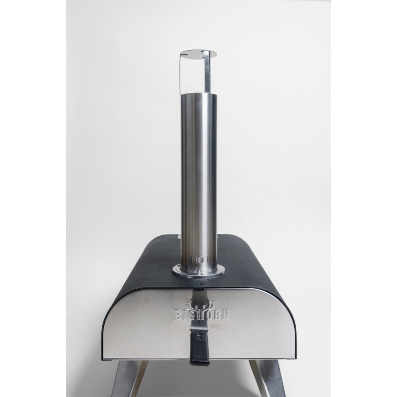 Mastercook Stainless Steel Countertop Wood Burning Pizza Oven, Silver/Black