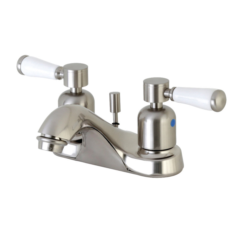 Robinet de salle de bain central à 4 poignées à 3 trous à fixation sur le comptoir avec laiton escamotable Kingston