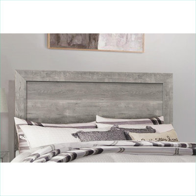 Base de lit à panneau en bois de style grand lit classique gris rustique avec tête de lit pour la chambre à coucher