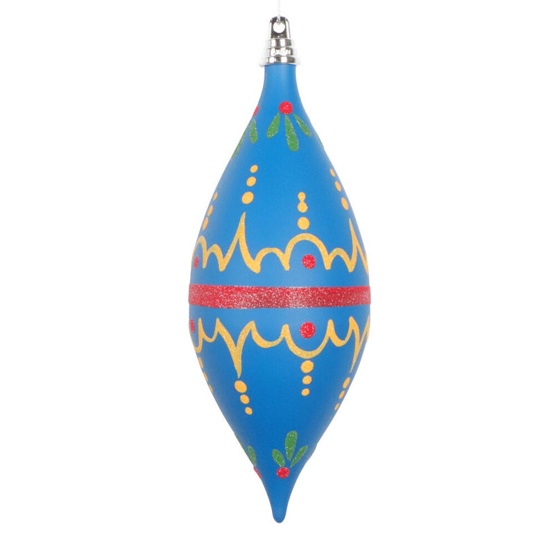 Décoration navale bleue peinte à la main 7 po Vickerman. Comprend 3 pièces par sac.