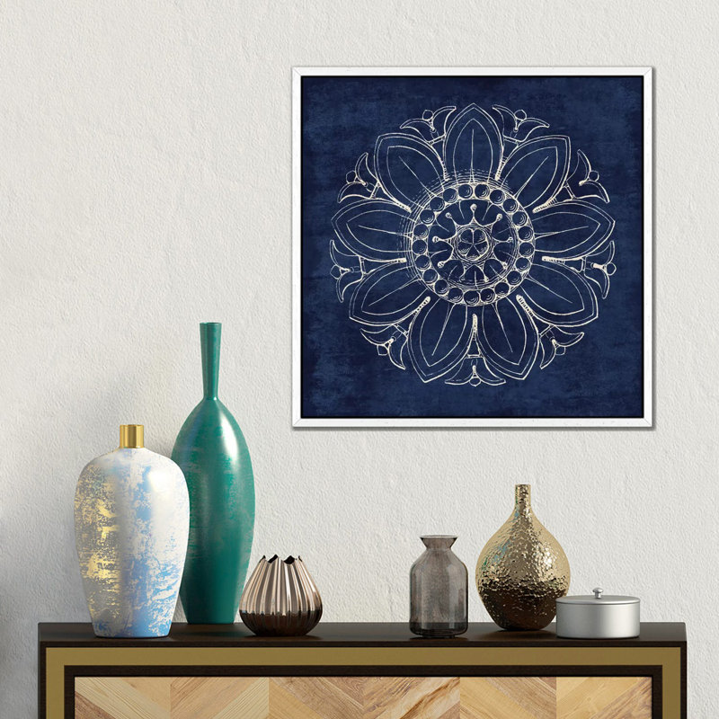 Rosette VII by Wild Apple Portfolio - Print on Canvas, 45.72 cm H x 45.72 cm W, White Floater Framed