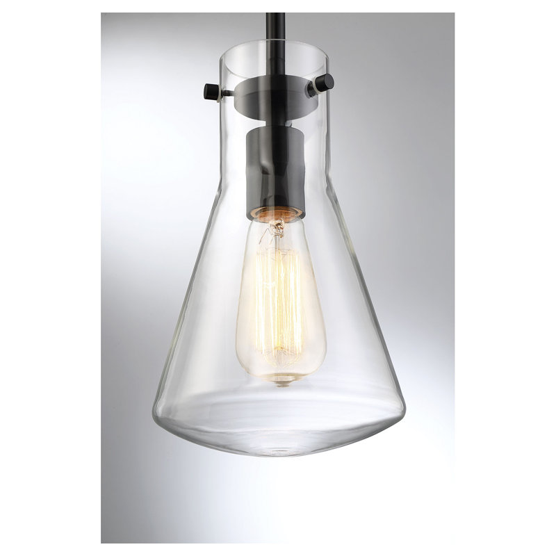 Luminaire suspendu conique à 1 lumière Renata, Noir
