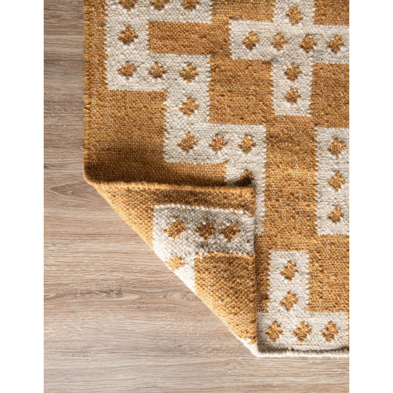  Tapis en laine Rani Kilim, Ivoire ivoire, Rectangle 10 pi x 14 pi 1 po