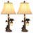 Lorain 26" Dimmable Farmhouse Rustic Resin USB-A/C Table Lamp with Night Light