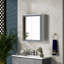 Armoire à pharmacie avec miroir Kleankin, armoire de salle de bain murale avec miroir 27 po x 30 po, armoire de salle de bain murale avec rangement, portes doubles et 2 tablettes réglables, blanc