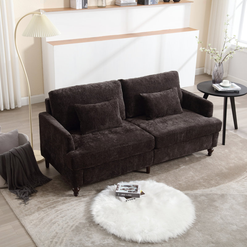 Canapé en chenille de style Mid Century, Noir