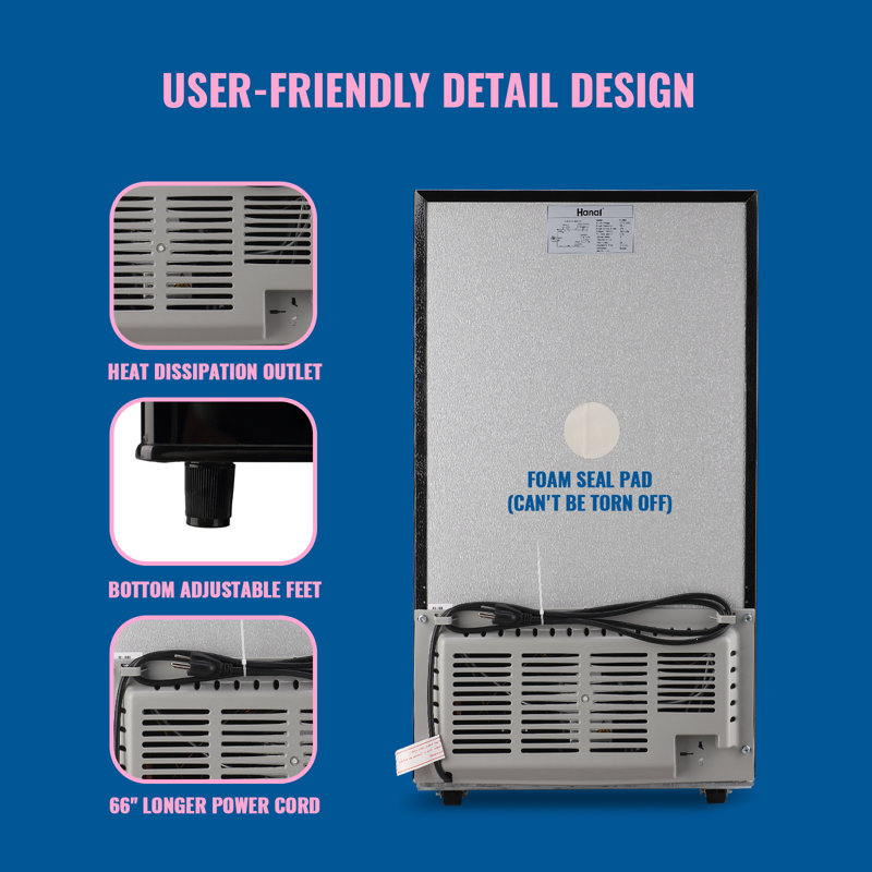 3.2 Cu.ft Mini Refrigerator with 5 Temp Control WANAI Black Compact Fridge with 3 glass shelves