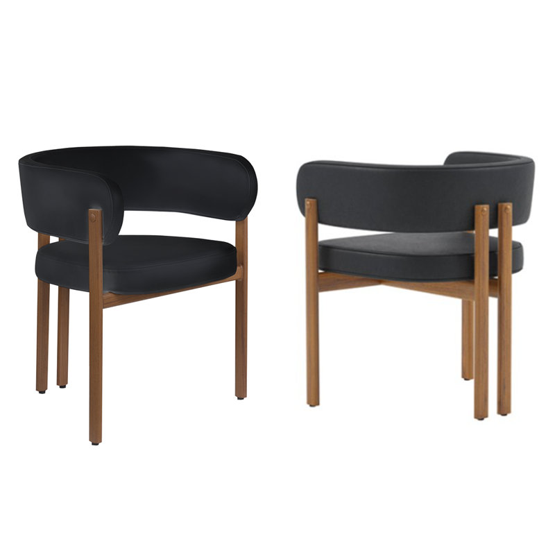 Chaise de salle à manger Caliste, ensemble de 2, Noir