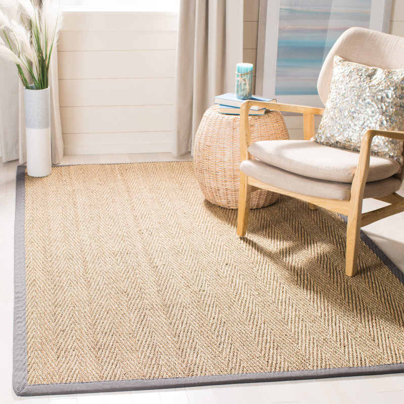 Peetz Natural Fiber Seagrass Solid Color Rug, Rectangle 8' x 10'