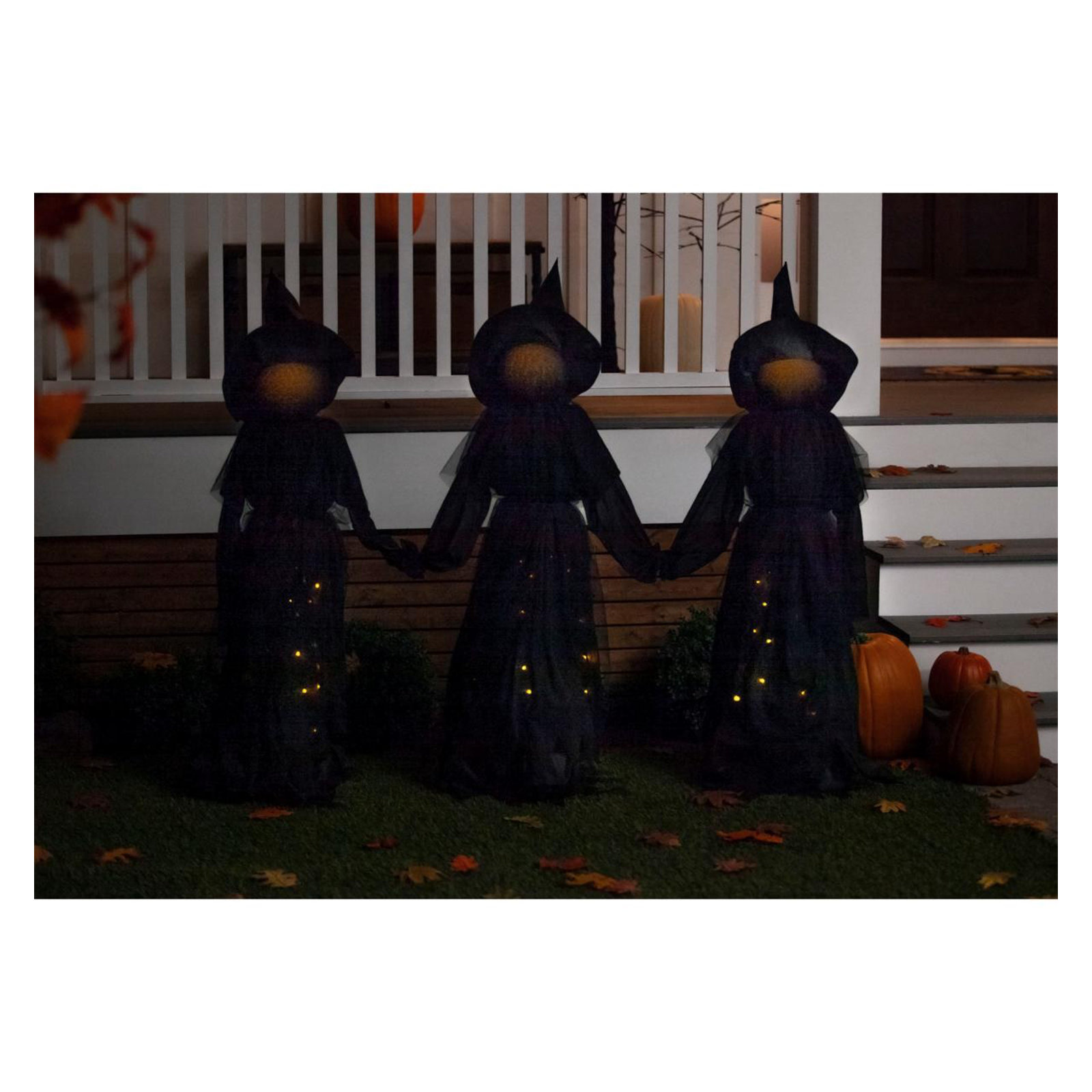 Halloween Lit Witch Garden Stake