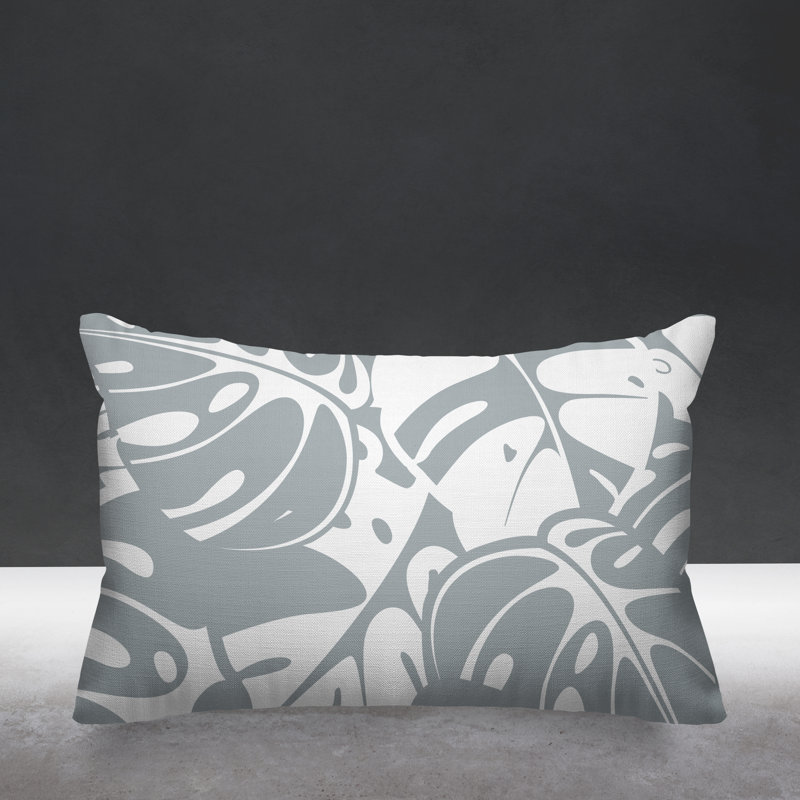  Housse et insert de coussin pour l'extérieur Tropical Leafs, Gris