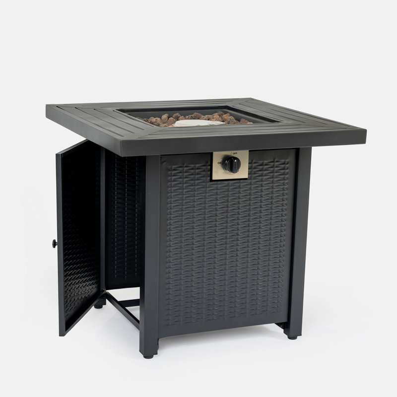 28-inch Iron Square Propane Fire Pit Table
