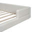 Grand lit plateforme tapissier avec 2 lampes de lecture, blanc