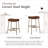 Maven Lane Berkley Counter Stool In Antiqued Brass With Cocoa Brown Faux Leather-123564866-123564863