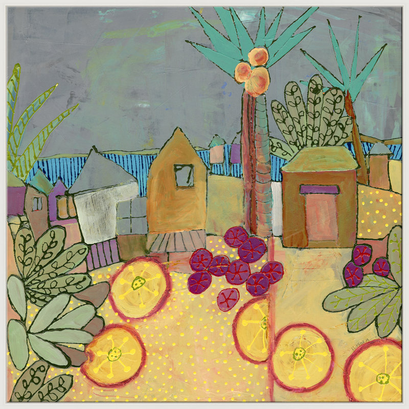 «Tropical Village» par Jill Krasner, Blanc