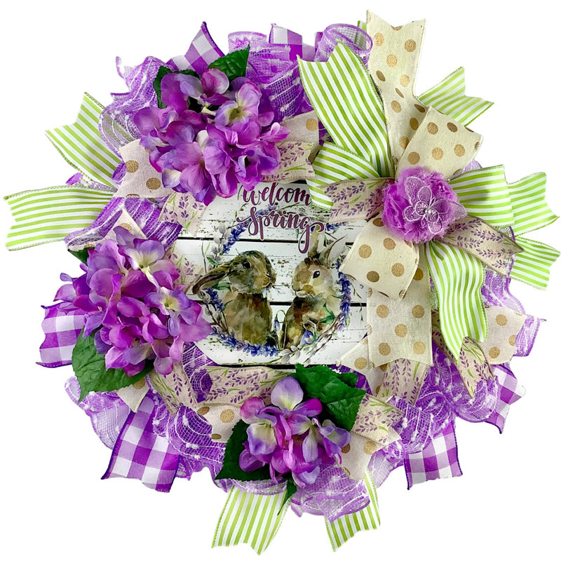 Couronne en treillis 18 po Welcome Spring