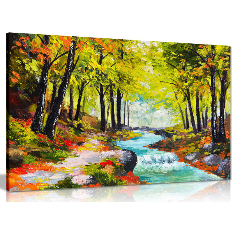 Autumn Forest - Wrapped Canvas Painting, 41cm H x 61cm W