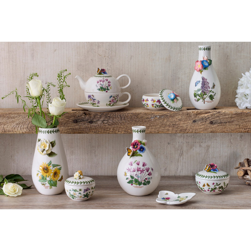 Classic Ceramic Sunflower Bud Vase with Botanical Theme