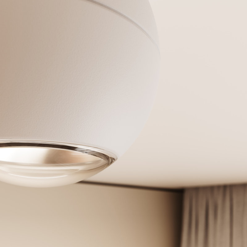 Hemisphere Acrylic LED Flush Mount, Textured White